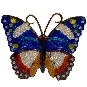 Vintage Enamel Butterfly Pin
